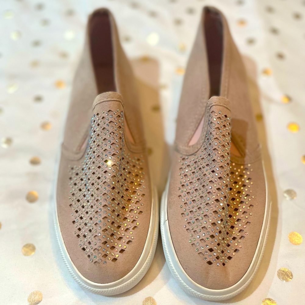 💙Pink Sparkle Like New Slip-on Sneakers Sz 4 💙